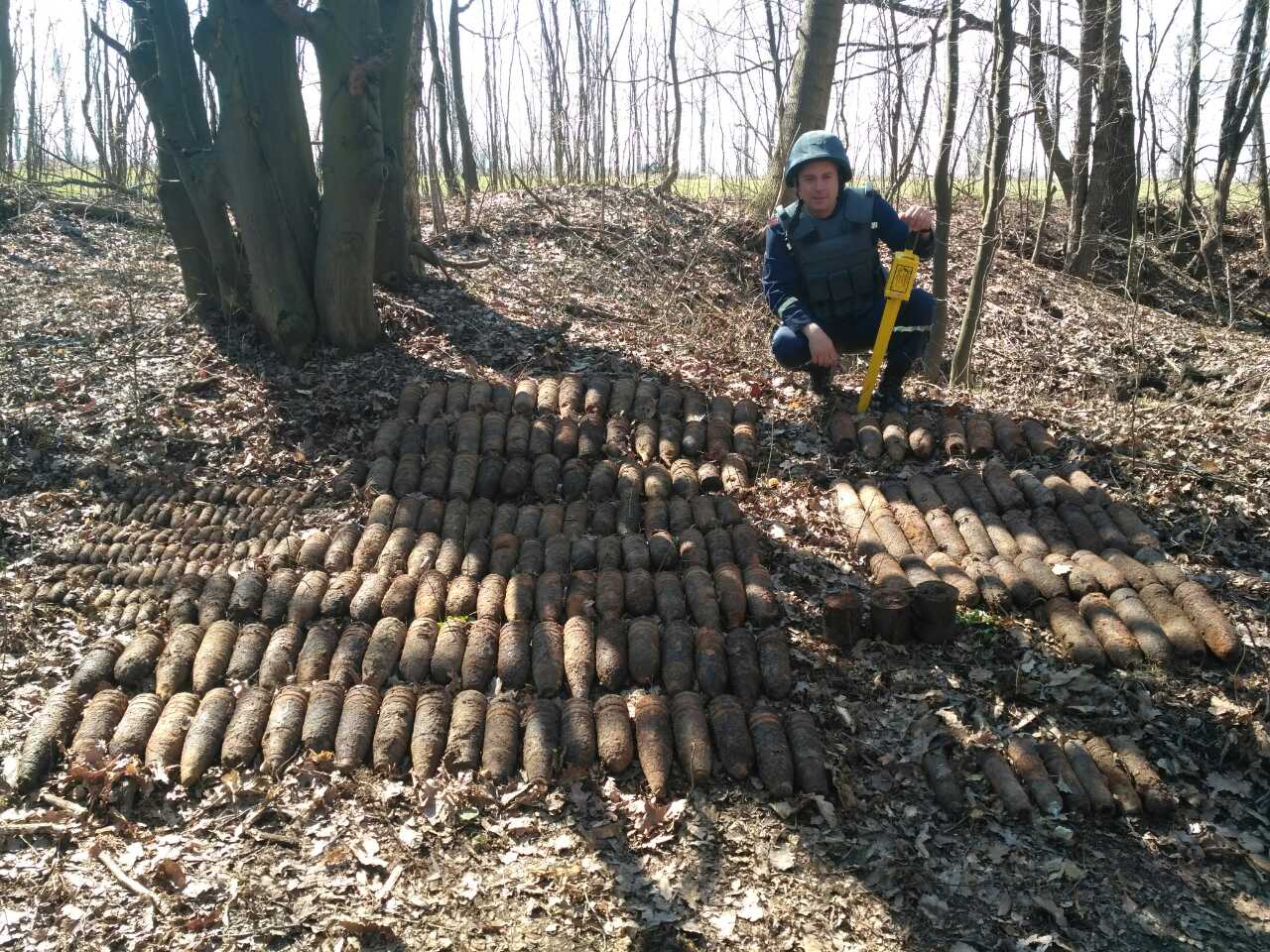 У лісі на Вінниччині знайшли майже три сотні артснарядів часів Другої світової. ФОТО