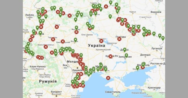 В Україні створили оперативну карту роботи пунктів пропуску на час карантину