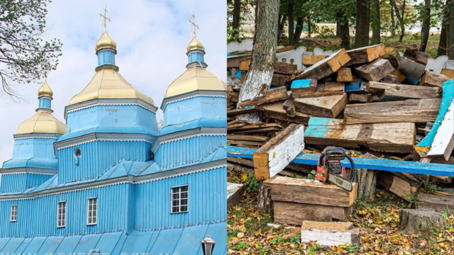 На Вінниччині віряни Московського патріархату демонтували старовинну козацьку церкву. ФОТО