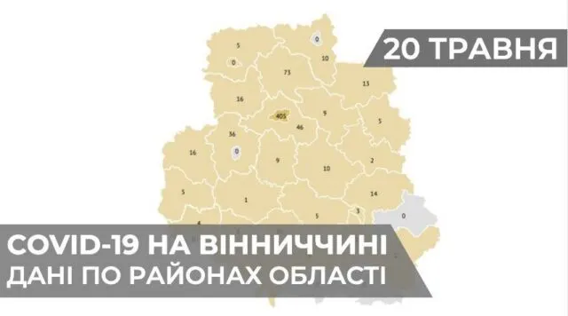 Коронавірус на Вінниччині: актуальні дані по районах станом на 20 травня. ГРАФІКА