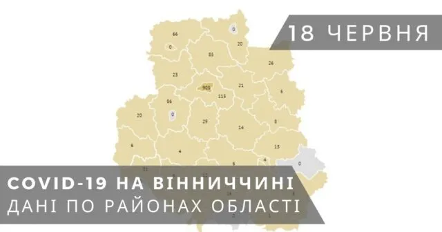 Коронавірус на Вінниччині: оновлена інформація станом на 18 червня. ГРАФІКА