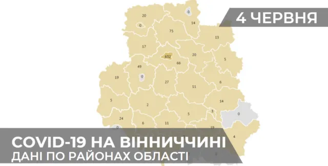 Коронавірус на Вінниччині: статистика поширення по районах станом на 4 червня. ГРАФІКА