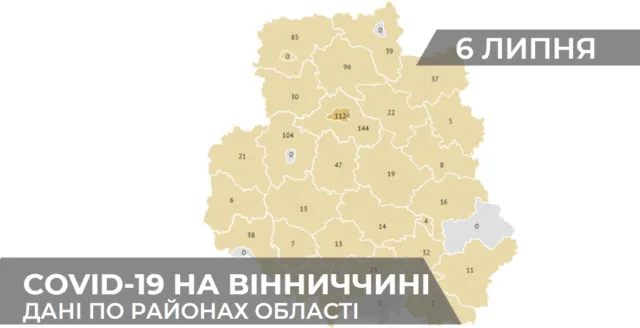 Коронавірус на Вінниччині: статистика поширення по районах станом на 6 липня. ГРАФІКА