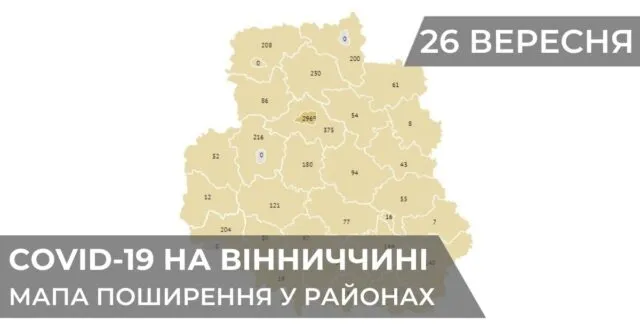 Коронавірус на Вінниччині: статистика поширення по районах станом на 26 вересня. ГРАФІКА