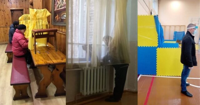 “Кабінки” зі стільців та “пазлів”: як “незвично” облаштували деякі виборчі дільниці в Україні. ФОТО
