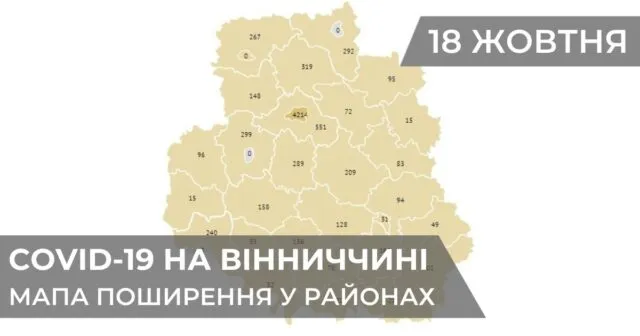 Коронавірус на Вінниччині: статистика поширення по районах станом на 18 жовтня. ГРАФІКА