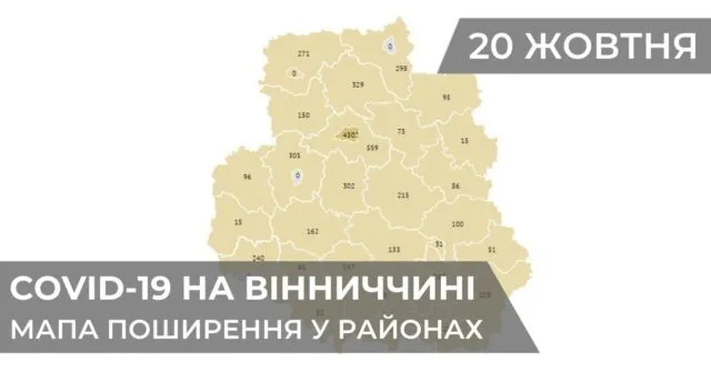 Коронавірус на Вінниччині: статистика поширення по районах станом на 20 жовтня. ГРАФІКА