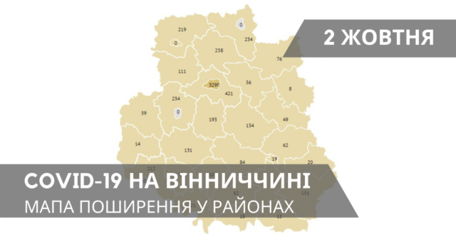 Коронавірус на Вінниччині: статистика по районах станом на 2 жовтня. ГРАФІКА