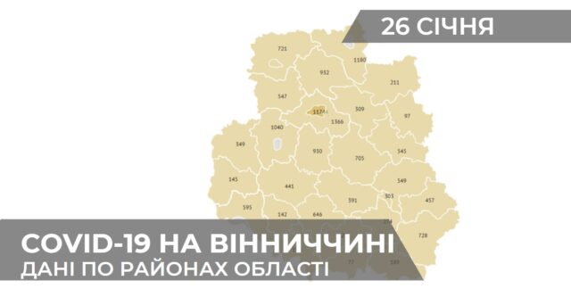 Коронавірус на Вінниччині: статистика по районах станом на 26 січня. ГРАФІКА