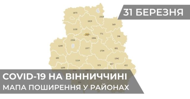 Коронавірус на Вінниччині: статистика поширення по районах станом на 31 березня. ГРАФІКА