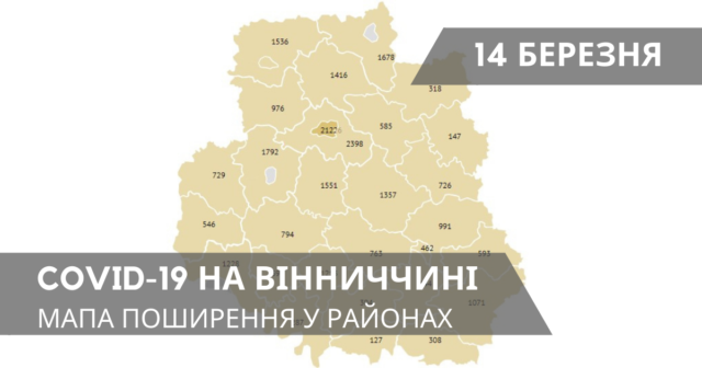 Коронавірус на Вінниччині: оновлені дані по районах станом на 14 березня. ГРАФІКА