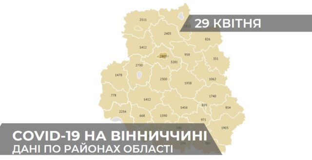 Коронавірус на Вінниччині: статистика поширення по районах станом на 29 квітня. ГРАФІКА