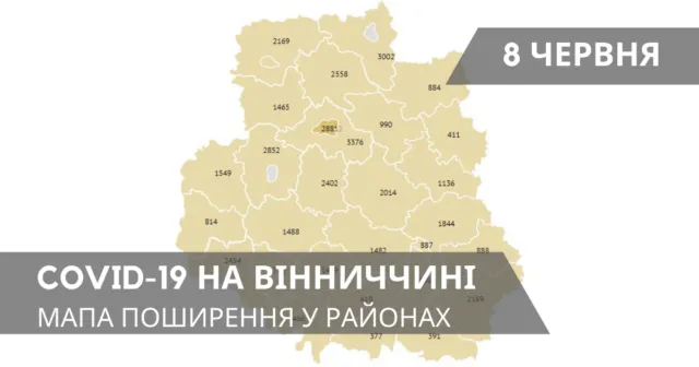 Коронавірус на Вінниччині: оновлені дані по районах станом на 8 червня. ГРАФІКА