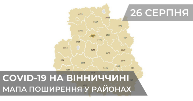 Коронавірус на Вінниччині: дані по районах станом на 26 серпня. ГРАФІКА