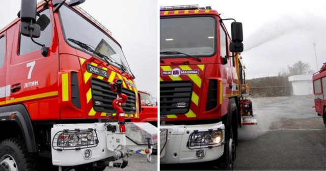 Літинські рятувальники отримали перше в області пожежне авто, розраховане на 5 тонн води. ФОТО