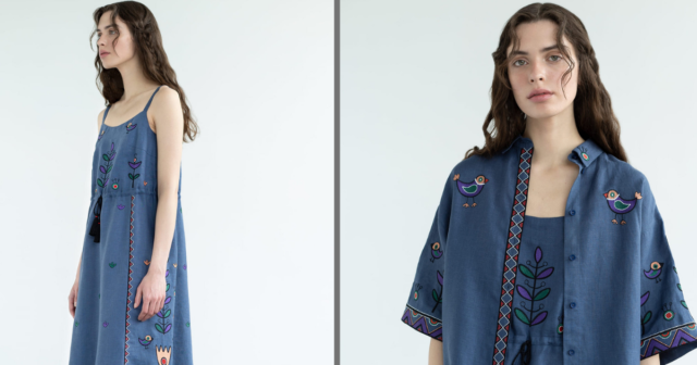 “ETNODIM” представив сукню та сорочку для художньої колекції бренду на основі малюнків вінницької мисткині. ФОТО