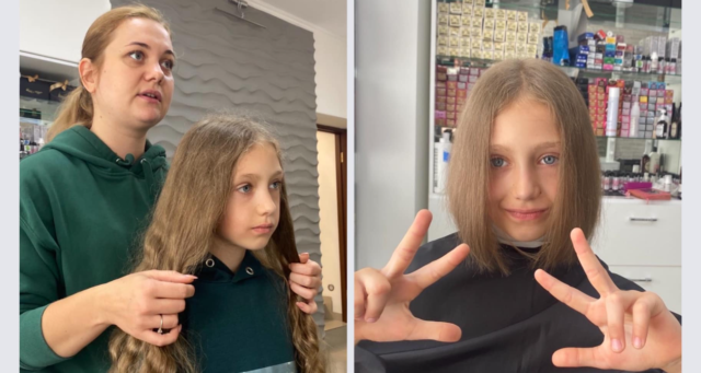 Дівчинка з Вінниці обрізала своє волосся, аби допомогти ЗСУ