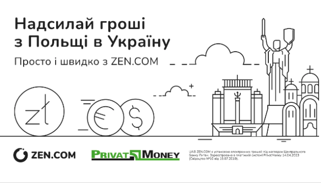 Нова пропозиція від ZEN.COM: перекази в Україну в польських злотих