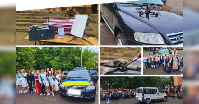 Автомобілі, дрони та «Старлінк»: у Вінниці під час «останнього дзвоника» два ліцеї передали допомогу для ЗСУ