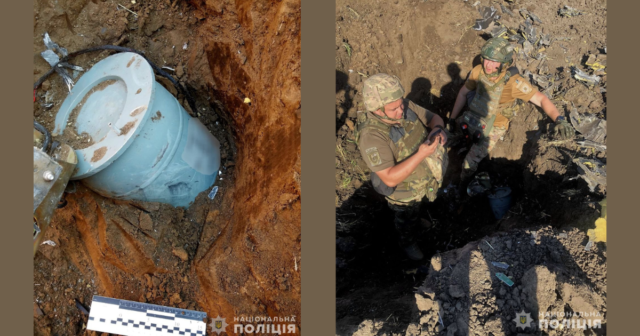 На Вінниччині у полі виявили бойову частину ударного безпілотника. ВІДЕО